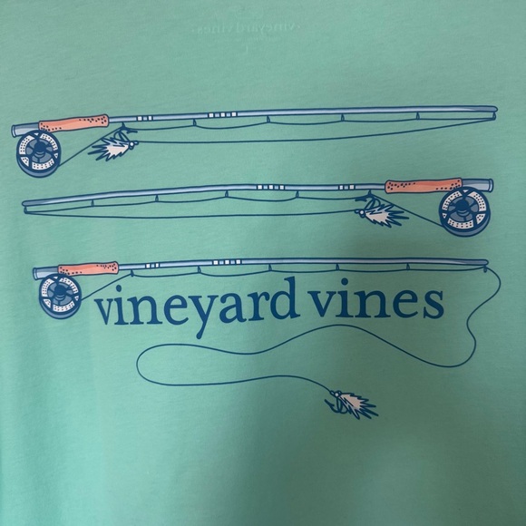 Vineyard Vines NWT Men's Mint Green FlyFishing Rods Long Sleeve Shirt - Picture 4 of 6